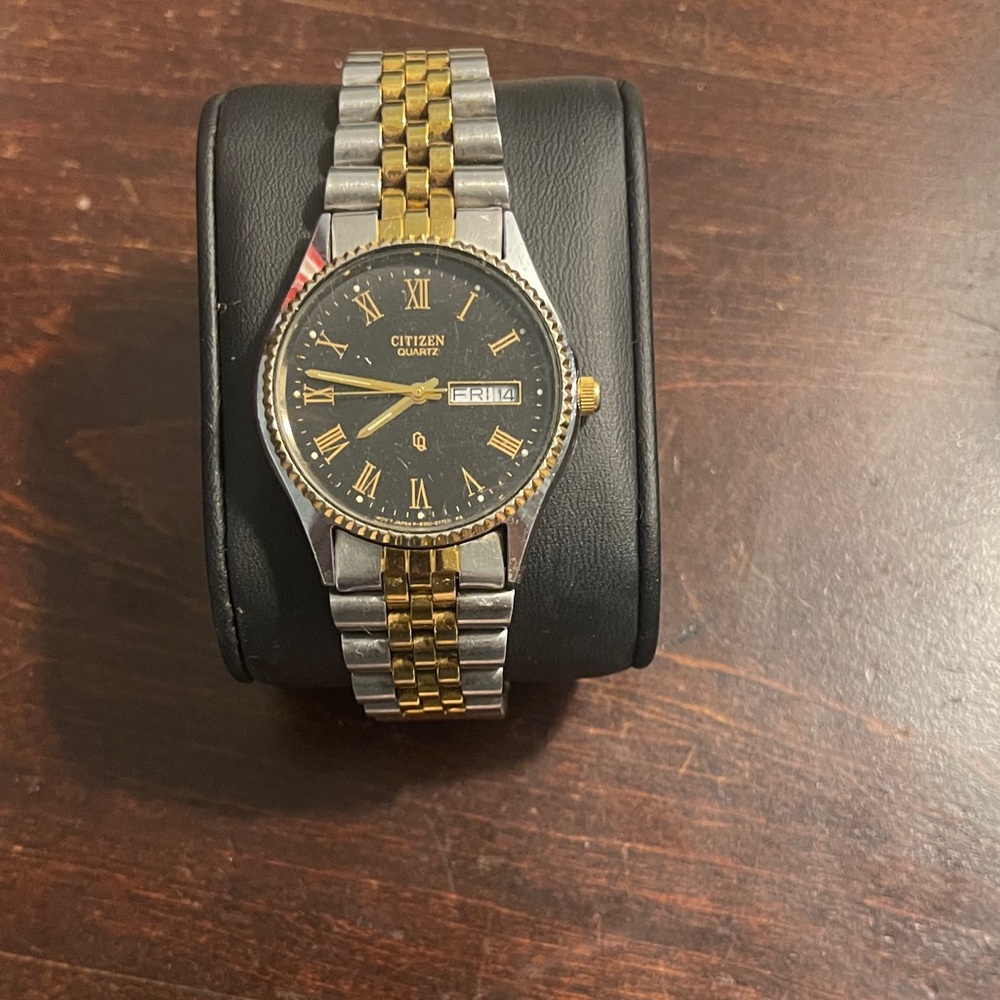Citizen Gold and Silver Watch with Black Dial